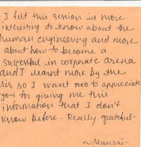 Corporate Mindset - Persistant Systems - kiran scholar 27 feb 2026 Smile sheet