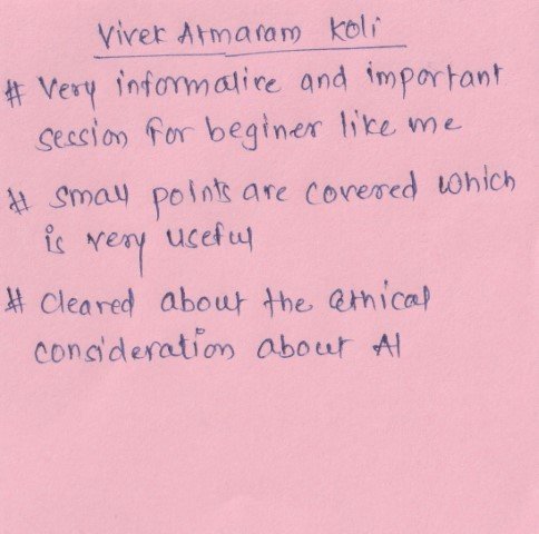 Handwritten validation card from Vivek Atmaram Koli
