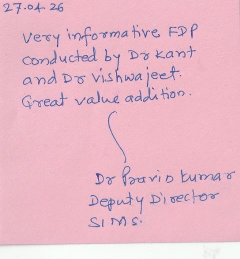 Handwritten validation card from Dr. Pravin Kumar