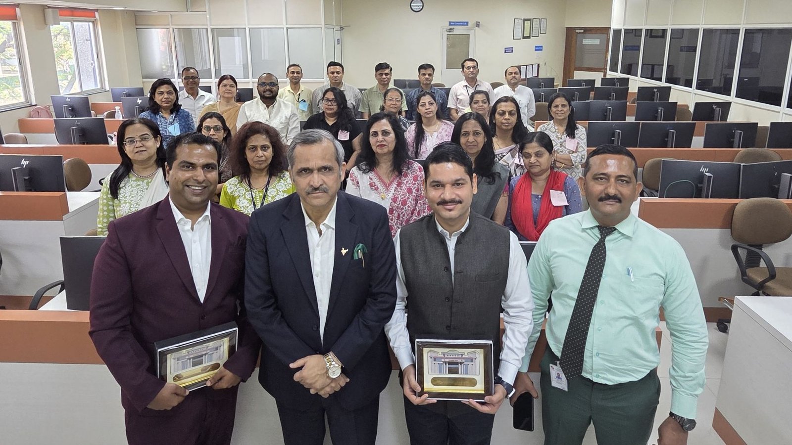 Official Felicitation Ceremony with Hon. Maj. Gen. Dr. Rohit Bakshi (Retd.) presenting award to Dr. Vishwajeet Gaike
