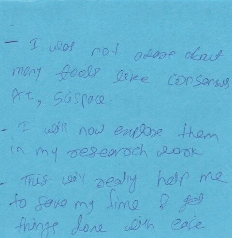 Feedback from Dr. Pr Devali