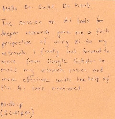 Feedback from Nidhip