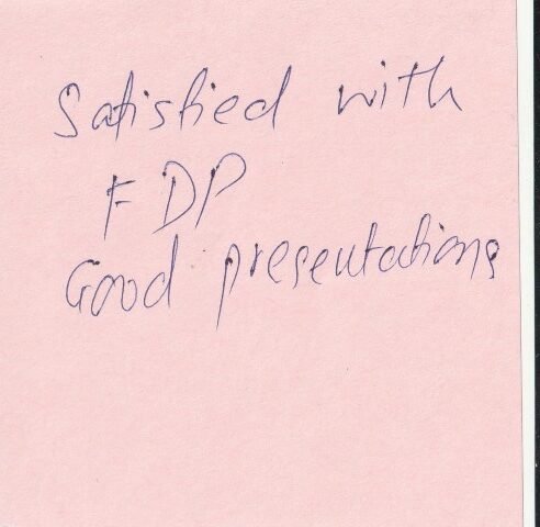 Feedback regarding presentation quality