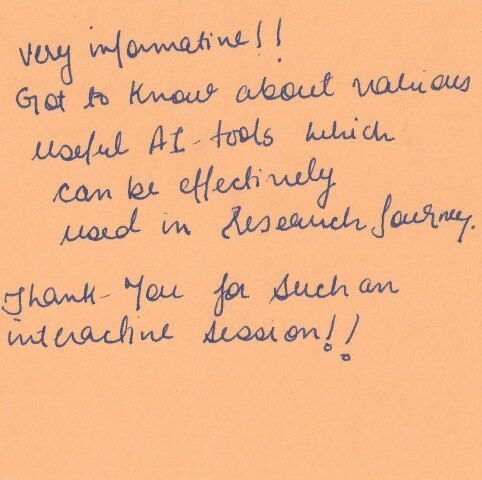 Feedback regarding research journey