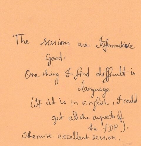 Constructive feedback regarding language barrier