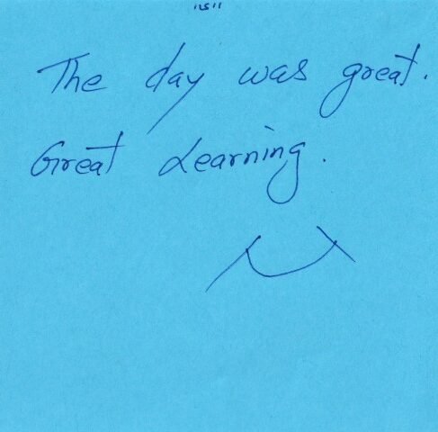 Feedback regarding a great day